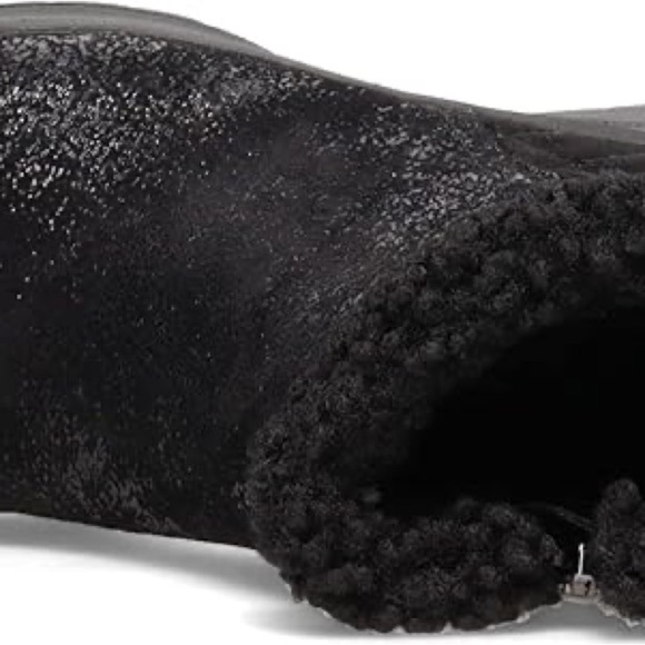 Black Winter Ankle Boots with Plush Collar - Picture 2 of 6